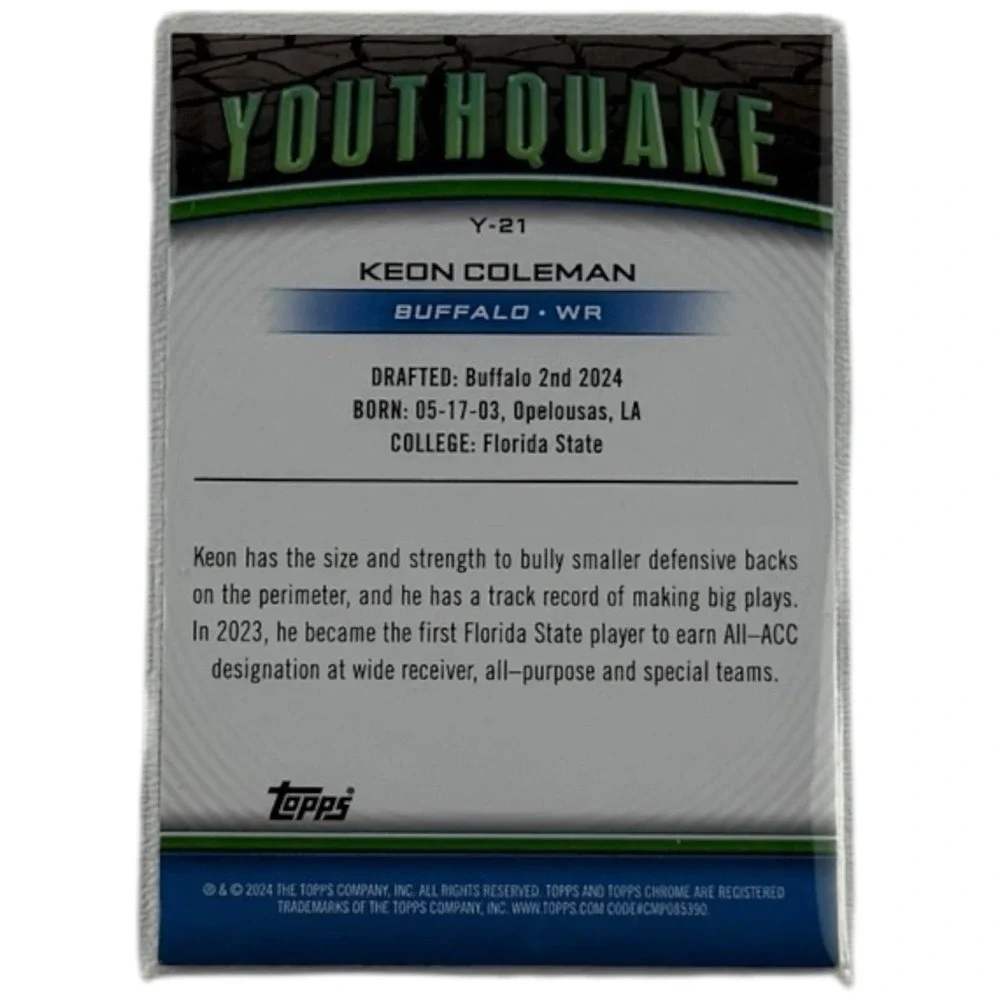 2024 Topps‎ Chrome - Youthquake Keon Coleman #Y-21 X-Fractor (RC)